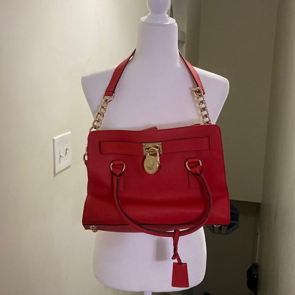 Authentic orange red Michael kors bag
